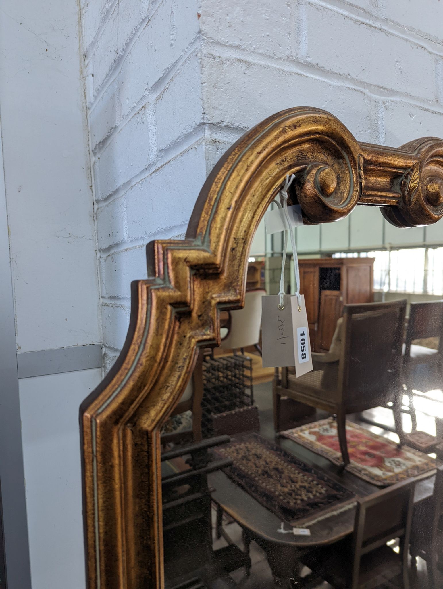 An 18th century style gilt framed wall mirror, width 59cm, height 102cm